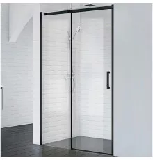 Душевая дверь BelBagno Acqua 130 ACQUA-BF-1-130-C-NERO профиль Черный стекло прозрачное