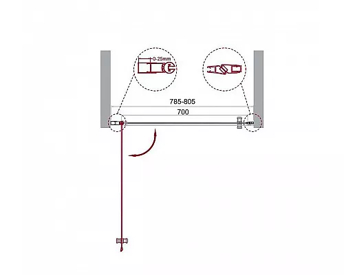 Заказать Душевая дверь BelBagno Etna 80 ETNA-B-1-80-C-Cr профиль Хром стекло прозрачное в магазине сантехники Santeh-Crystal.ru