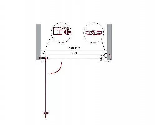 Заказать Душевая дверь BelBagno Etna 90 ETNA-B-1-90-C-Cr профиль Хром стекло прозрачное в магазине сантехники Santeh-Crystal.ru