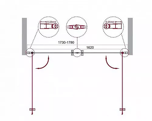 Купить Душевая дверь BelBagno Etna 180 ETNA-B-2-180-C-Cr профиль Хром стекло прозрачное в магазине сантехники Santeh-Crystal.ru