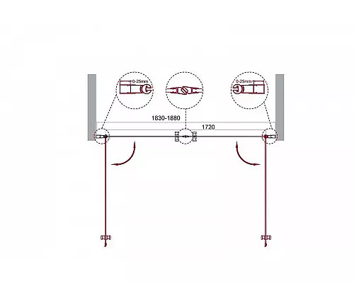 Заказать Душевая дверь BelBagno Etna 190 ETNA-B-2-190-C-Cr профиль Хром стекло прозрачное в магазине сантехники Santeh-Crystal.ru