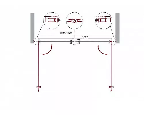 Купить Душевая дверь BelBagno Etna 200 ETNA-B-2-200-C-Cr профиль Хром стекло прозрачное в магазине сантехники Santeh-Crystal.ru