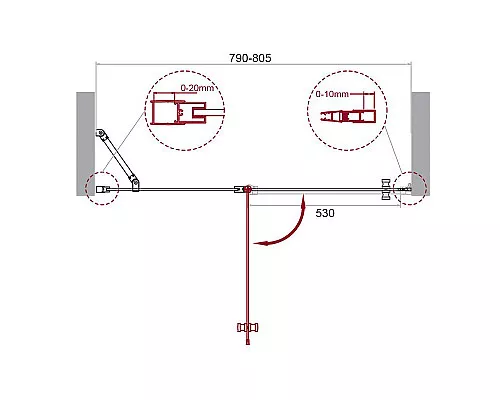 Заказать Душевая дверь BelBagno Etna 80 ETNA-B-12-60/20-C-Cr профиль Хром стекло прозрачное в магазине сантехники Santeh-Crystal.ru