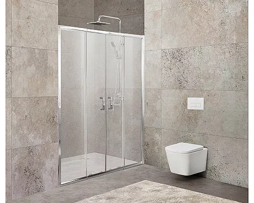 Купить Душевая дверь BelBagno Unique 200 UNIQUE-BF-2-170/200-P-Cr профиль Хром стекло рифленое в магазине сантехники Santeh-Crystal.ru