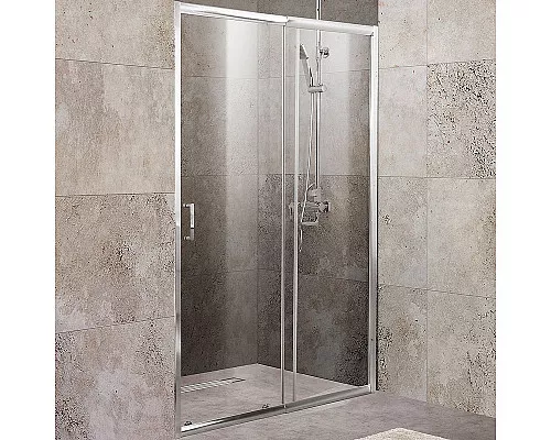 Купить Душевая дверь BelBagno Unique 135 UNIQUE-BF-1-120/135-C-Cr профиль Хром стекло прозрачное в магазине сантехники Santeh-Crystal.ru