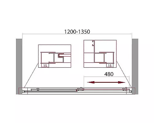 Купить Душевая дверь BelBagno Unique 135 UNIQUE-BF-1-120/135-C-Cr профиль Хром стекло прозрачное в магазине сантехники Santeh-Crystal.ru