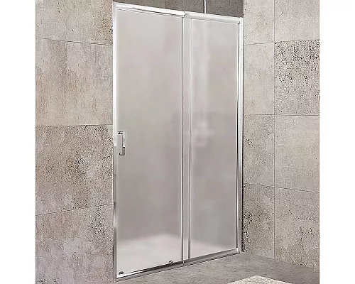 Приобрести Душевая дверь BelBagno Unique 125 UNIQUE-BF-1-110/125-P-Cr профиль Хром стекло рифленое в магазине сантехники Santeh-Crystal.ru