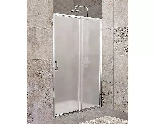 Приобрести Душевая дверь BelBagno Unique 125 UNIQUE-BF-1-110/125-P-Cr профиль Хром стекло рифленое в магазине сантехники Santeh-Crystal.ru
