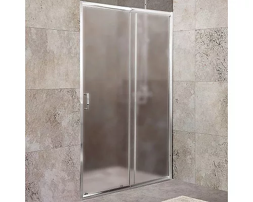 Заказать Душевая дверь BelBagno Unique 135 UNIQUE-BF-1-120/135-P-Cr профиль Хром стекло рифленое в магазине сантехники Santeh-Crystal.ru