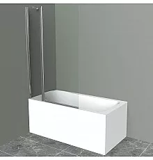 Шторка на ванну BelBagno UNO-V-11-120/150-C-Cr профиль Хром стекло прозрачное