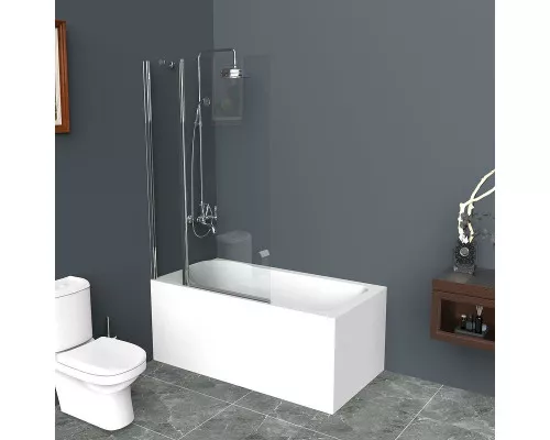 Заказать Шторка на ванну BelBagno UNO-V-11-90/150-C-Cr профиль Хром стекло прозрачное в магазине сантехники Santeh-Crystal.ru