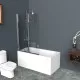 Приобрести Шторка на ванну BelBagno UNO-V-2-100/150-C-Cr профиль Хром стекло прозрачное в магазине сантехники Santeh-Crystal.ru