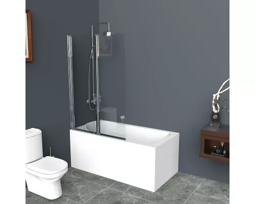 Купить Шторка на ванну BelBagno UNO-V-2-120/150-C-Cr профиль Хром стекло прозрачное в магазине сантехники Santeh-Crystal.ru