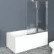 Купить Шторка на ванну BelBagno UNO-V-2-90/150-P-Cr-R профиль Хром стекло рифленое в магазине сантехники Santeh-Crystal.ru
