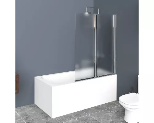 Купить Шторка на ванну BelBagno UNO-V-2-90/150-P-Cr-R профиль Хром стекло рифленое в магазине сантехники Santeh-Crystal.ru