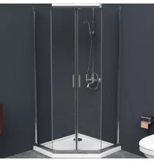 Душевой уголок BelBagno Uno 100х100 UNO-195-P-2-100-C-Cr профиль Хром стекло прозрачное