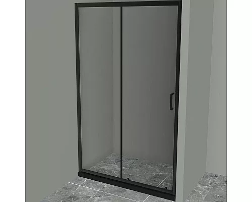 Купить Душевая дверь BelBagno Uno 120 UNO-195-BF-1-120-C-NERO профиль Черный матовый стекло прозрачное в магазине сантехники Santeh-Crystal.ru