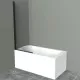 Купить Шторка на ванну BelBagno Uno 90 UNO-V-1-90/150-C-NERO профиль Черный матовый стекло прозрачное в магазине сантехники Santeh-Crystal.ru