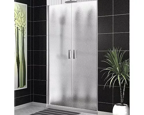 Купить Душевая дверь BelBagno Uno 110 UNO-B-2-110-CH-Cr профиль Хром стекло шиншилла в магазине сантехники Santeh-Crystal.ru