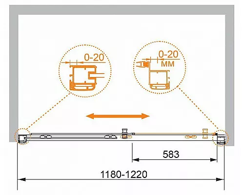 Купить Душевая дверь Cezares Anima 120 ANIMA-W-BF-1-120-P-Cr профиль Хром стекло рифленое в магазине сантехники Santeh-Crystal.ru