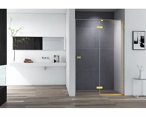 Приобрести Душевая дверь Cezares Bellagio 120 BELLAGIO-B-12-120-C-BORO профиль Золото брашированное стекло прозрачное в магазине сантехники Santeh-Crystal.ru