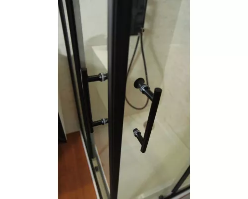 Купить Душевой уголок Cezares Eco 100x100 ECO-O-A-2-100-C-NERO профиль Черный матовый стекло прозрачное в магазине сантехники Santeh-Crystal.ru