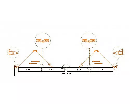 Заказать Душевая дверь Cezares Elena 200 ELENA-W-BS-22-200-C-Cr профиль Хром стекло прозрачное в магазине сантехники Santeh-Crystal.ru