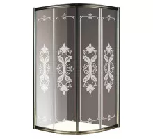 Душевой уголок Cezares Giubileo R2 100x100 GIUBILEO-R-2-100-SCORREVOLE-CP-Br профиль Бронза стекло прозрачное с матовым рисунком