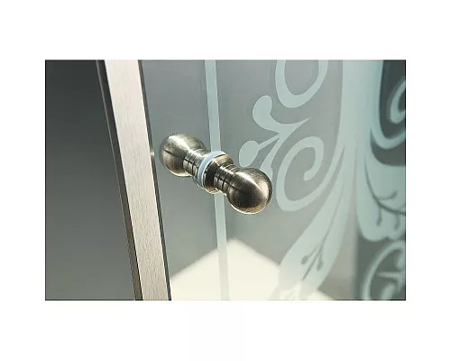 Заказать Душевая дверь Cezares Giubileo 120 GIUBILEO-BF-1-120-CP-Br профиль Бронза стекло прозрачное с матовым принтом в магазине сантехники Santeh-Crystal.ru