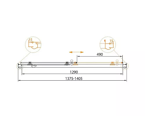 Душевая дверь Cezares Gubileo 140 GIUBILEO-BF-1-140-C-Br профиль Бронза стекло прозрачное