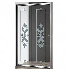 Душевая дверь Cezares Giubileo BF 120 профиль Хром стекло прозрачное с матовым принтом