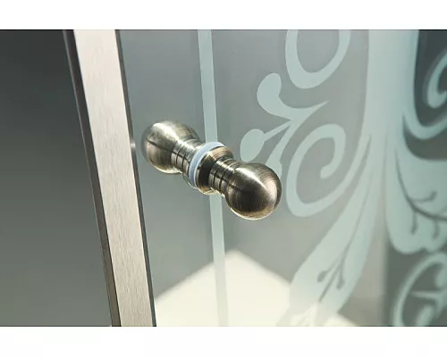 Купить Душевая дверь Cezares Giubileo BF 120 профиль Хром стекло прозрачное с матовым принтом в магазине сантехники Santeh-Crystal.ru