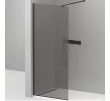 Душевая перегородка Cezares Liberta 110 LIBERTA-L-1-110-GR-NERO профиль Черный матовый стекло серое