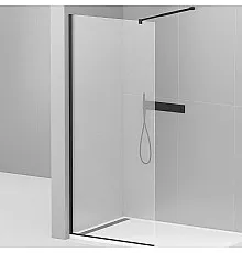 Душевая перегородка Cezares Liberta 110 LIBERTA-L-1-110-C-NERO профиль Черный матовый стекло прозрачное