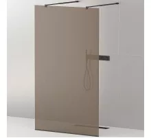 Душевая перегородка Cezares Liberta 110 LIBERTA-L-2-110-BR-NERO профиль Черный матовый стекло бронзовое