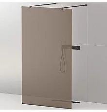 Душевая перегородка Cezares Liberta 120 LIBERTA-L-2-120-BR-NERO профиль Черный матовый стекло бронзовое