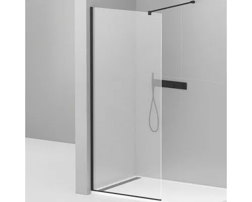 Купить Душевая перегородка Cezares Liberta 105 LIBERTA-L-1-105-120-C-NERO профиль Черный матовый стекло прозрачное в магазине сантехники Santeh-Crystal.ru