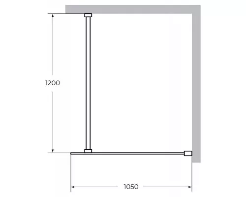 Купить Душевая перегородка Cezares Liberta 105 LIBERTA-L-1-105-120-C-NERO профиль Черный матовый стекло прозрачное в магазине сантехники Santeh-Crystal.ru