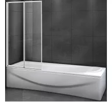 Шторка на ванну Cezares Relax 80 RELAX-V-2-80/140-C-Bi профиль Серый стекло прозрачное