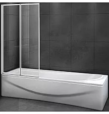 Шторка на ванну Cezares Relax 80 RELAX-V-2-80/140-C-Bi профиль Серый стекло прозрачное