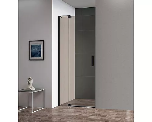 Заказать Душевая дверь Cezares Slider 110 SLIDER-B-1-100/110-BR-NERO профиль Черный матовый стекло бронзовое в магазине сантехники Santeh-Crystal.ru