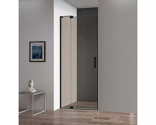 Купить Душевая дверь Cezares Slider 80 SLIDER-B-1-70/80-BR-NERO профиль Черный матовый стекло бронзовое в магазине сантехники Santeh-Crystal.ru