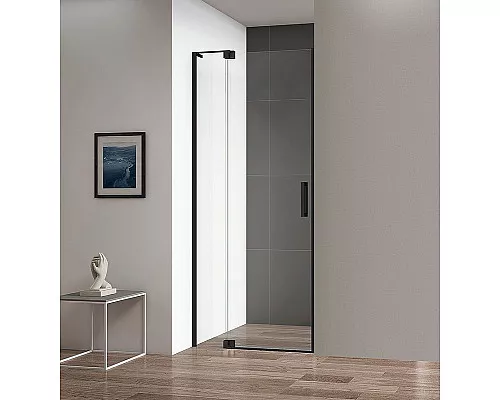 Заказать Душевая дверь Cezares Slider 90 SLIDER-B-1-80/90-C-NERO профиль Черный матовый стекло прозрачное в магазине сантехники Santeh-Crystal.ru