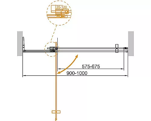 Купить Душевая дверь Cezares Slider 100 SLIDER-B-1-90/100-BR-NERO профиль Черный матовый стекло бронзовое в магазине сантехники Santeh-Crystal.ru