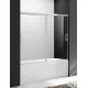 Купить Шторка на ванну Cezares Tandem Soft 180 TANDEM-SOFT-VF-2-180/145-P-Cr профиль Хром стекло рифленое в магазине сантехники Santeh-Crystal.ru