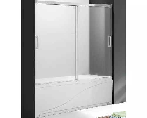 Купить Шторка на ванну Cezares Tandem Soft 180 TANDEM-SOFT-VF-2-180/145-P-Cr профиль Хром стекло рифленое в магазине сантехники Santeh-Crystal.ru