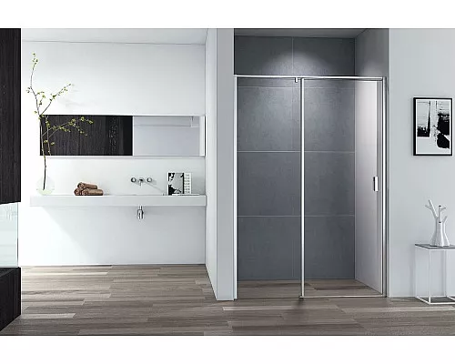 Приобрести Душевая дверь Cezares Urban 110 URBAN-B-12-110-C-CR профиль Хром стекло прозрачное в магазине сантехники Santeh-Crystal.ru