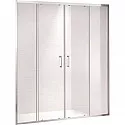 Душевая дверь в нишу Gemy Victoria 150х190 две раздвижные двери профиль Хром стекло прозрачное