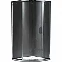 Душевой уголок Gemy Victoria 90х90 радиальный одна дверца профиль Хром стекло прозрачное