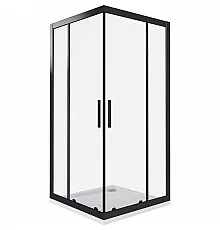 Душевой уголок Good Door Cofe CR-100-C-B 100x100 КФ00007 профиль Черный стекло прозрачное